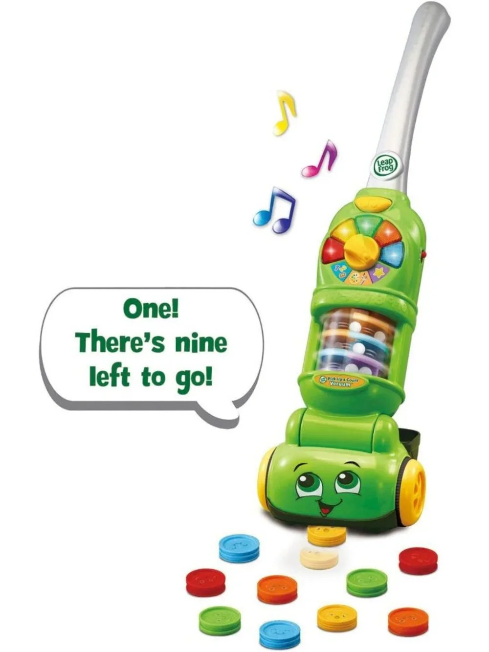 Kids' Educational Vacuum Toy - Leap and Count Fun, Green Learning Playset